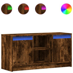 Berkfield Tv Cabinet With Led Smoked Oak 100X34X50 Cm Engineered Wood - thumbnail 2