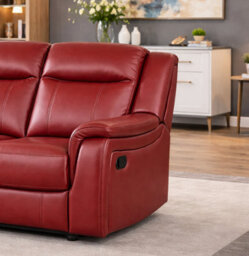 SC FURNITURE LIMITED Burgundy Red Leather Gel Reclining 3 Seater + 2 Seater Recliner Sofas - Clifton - thumbnail 5