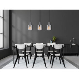 Luminosa Lighting Luminosa Tulivar Bar Pendant Ceiling Light Grey Dark Smoke Glass Shade 3X E27 - thumbnail 5