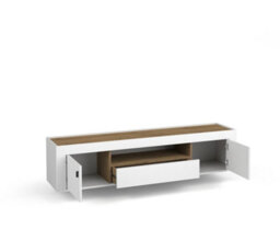 Arte Mossa Modern Tv Cabinet In White & Oak - W1770mm X H520mm X D400mm - thumbnail 4