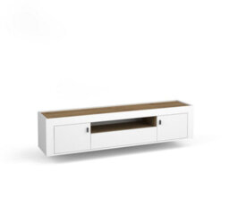 Arte Mossa Modern Tv Cabinet In White & Oak - W1770mm X H520mm X D400mm - thumbnail 3