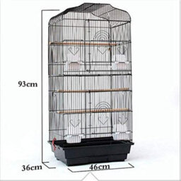Xample 37 Large Metal Bird Cage Carrier For Parrots, Budgies, Cockatiels Durable Iron Frame, Open Top Play Area, 3 Perches, 4 Feeders - thumbnail 7