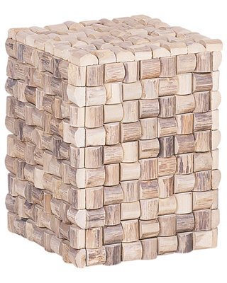 Wyld And Coco Mosaic Teak Bedside Table 32 X 32 Cm Light Brown. - image 1