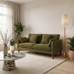 Furniturebox Uk Monroe Green Chenille Fabric 3 Seater Sofa - thumbnail 7