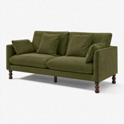 Furniturebox Uk Monroe Green Chenille Fabric 3 Seater Sofa - thumbnail 8