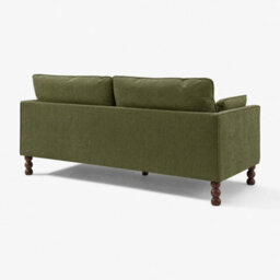 Furniturebox Uk Monroe Green Chenille Fabric 3 Seater Sofa - thumbnail 9
