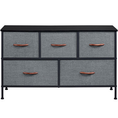 Yaheetech Fabric Chest Of Drawers With 5 Drawers Dark Grey - image 1