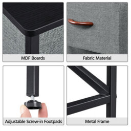 Yaheetech Fabric Chest Of Drawers With 5 Drawers Dark Grey - thumbnail 4
