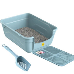 Cat Centre.Direct Cat Centre Blue Large Cat Litter Tray + Scoop + Tray Mat - Deep Open Box - thumbnail 2