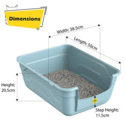 Cat Centre.Direct Cat Centre Blue Large Cat Litter Tray + Scoop + Tray Mat - Deep Open Box - thumbnail 5