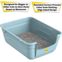 Cat Centre.Direct Cat Centre Blue Large Cat Litter Tray + Scoop + Tray Mat - Deep Open Box - thumbnail 4