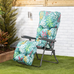 Alfresia Garden Relaxer Chair Cushion, Classic Style, Alexandra Green Leaf - thumbnail 2