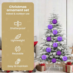 Vidaxl Christmas Bauble Set Xl 9 Pcs Lilac Plastic - thumbnail 6