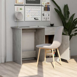 Berkfield Modern Desk Concrete Grey 100X50X76 Cm Engineered Wood - thumbnail 4