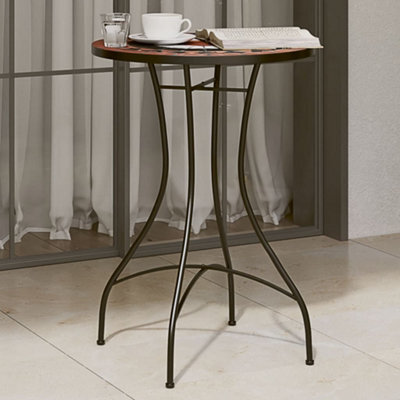 Walplus Mosaic Bistro Table Terracotta And White50X70 Cm Ceramic - image 1