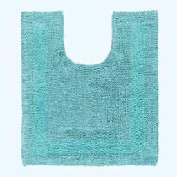 Homescapes Luxury Reversible Cotton Bath Mat Set - Aqua - thumbnail 3