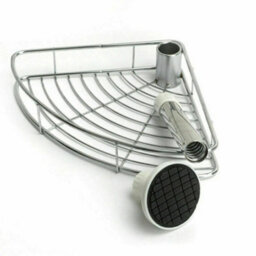 Bathroom Corner Shelf Telescopic Shower Caddy Floor Ceiling 4 Trays Storage - thumbnail 6