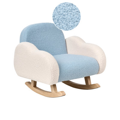 Beliani Kids Rocking Chair Cloud Skare Boucle Light Blue - image 1