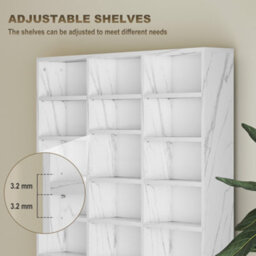 Homcom Dvd Cd Media Storage Rack, Video Display Unit, Marble Effect - thumbnail 5
