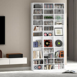 Homcom Dvd Cd Media Storage Rack, Video Display Unit, Marble Effect - thumbnail 8