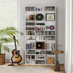 Homcom Dvd Cd Media Storage Rack, Video Display Unit, Marble Effect - thumbnail 7