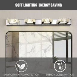 Darphe Bathroom 4 Light Crystal Wall Lamp, Bedroom Makeup Mirror Wall Lamp ,12W ,white Light - thumbnail 4