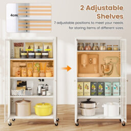 Gainoom White Metal Storage Cabinet File Cabinet With Adjustable Shelves - thumbnail 9