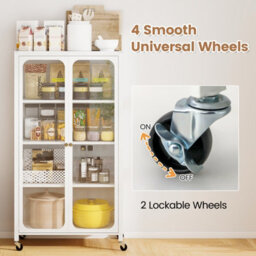 Gainoom White Metal Storage Cabinet File Cabinet With Adjustable Shelves - thumbnail 8