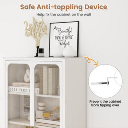 Gainoom White Metal Storage Cabinet File Cabinet With Adjustable Shelves - thumbnail 7