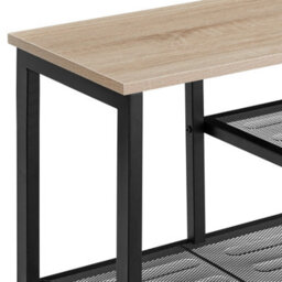 Tectake Shoe Rack Taunton - Surface Shelf And 2 Grid Shelves, Industrial Style -  - Industrial Wood Light, Oak Sonoma - thumbnail 9