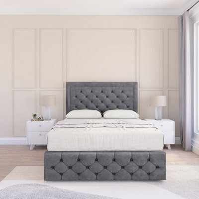 "Sloomy 6Ft Vienna Coniston Armour Bed Set With 2 Drawers & Footboard, Mattress & 54"" Headboard - Super King" - image 1