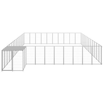 Berkfield Durable Dog Kennel Silver 37.51 M2 Steel - image 1