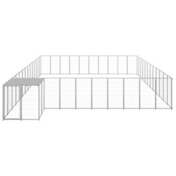 Berkfield Durable Dog Kennel Silver 37.51 M2 Steel