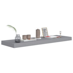 Berkfield Floating Wall Shelves 2 Pcs Grey 80X23.5X3.8 Cm Mdf - thumbnail 7