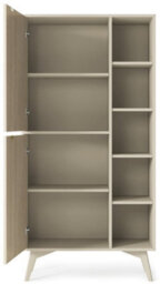 Arte Elegant Forest Highboard Cabinet H1600mm W800mm D380mm In Beige & Oak Scandi - A Stylish Storage Solution - thumbnail 2