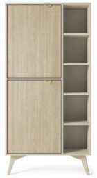 Arte Elegant Forest Highboard Cabinet H1600mm W800mm D380mm In Beige & Oak Scandi - A Stylish Storage Solution - thumbnail 3