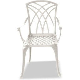 Centurion Supports Oshowa Luxurious Garden And Patio Table And 4 Large Chairs With Armrests Cast Aluminium Bistro Set - White - thumbnail 2