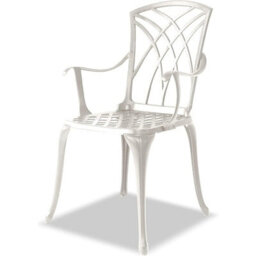Centurion Supports Oshowa Luxurious Garden And Patio Table And 4 Large Chairs With Armrests Cast Aluminium Bistro Set - White - thumbnail 3