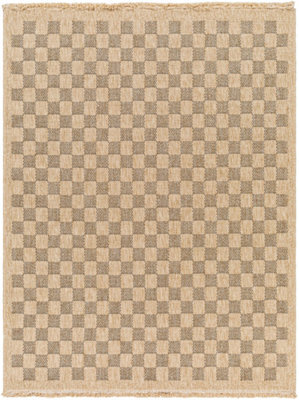 Livabliss Mirage-Cottage Tan Black Checkered Fringe In- & Outdoor Jute-Look Rug 200 X 275 Cm Easy Care, Non Shedding - image 1