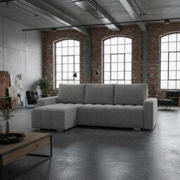 Abrielle Grey Reversible Corner Sofa Bed Pull Out Guest Bed With Built In Storage Compartment - thumbnail 2