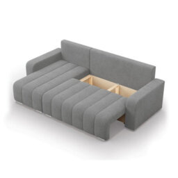 Abrielle Grey Reversible Corner Sofa Bed Pull Out Guest Bed With Built In Storage Compartment - thumbnail 5