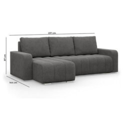 Abrielle Grey Reversible Corner Sofa Bed Pull Out Guest Bed With Built In Storage Compartment - thumbnail 6