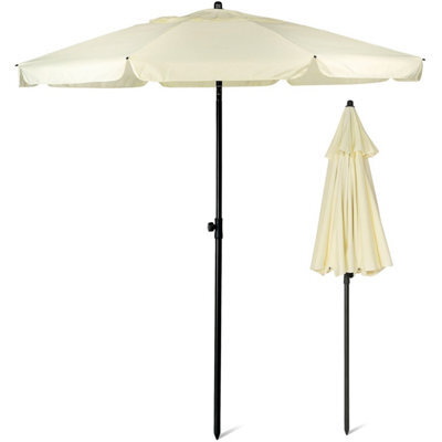 Sunmer 2M Parasol With Tilt, Uv Light Protection, Easy To Open And Close, Water Resistant - Ivory - image 1