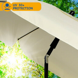 Sunmer 2M Parasol With Tilt, Uv Light Protection, Easy To Open And Close, Water Resistant - Ivory - thumbnail 4