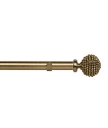 Unknown 28mm Fixed Length Metal Eyelet Curtain Pole Set In Antique Brass - Mia Finial, 140Cm - thumbnail 1