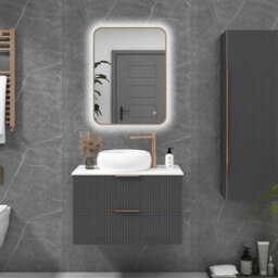 Royal Bathrooms Luton 600 X 800mm Brushed Bronze Backlit Framed Led Illuminated Bathroom Mirror With Touch Sensor & Anti-Fog - thumbnail 3