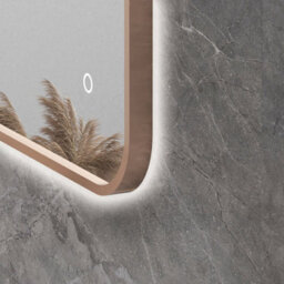 Royal Bathrooms Luton 600 X 800mm Brushed Bronze Backlit Framed Led Illuminated Bathroom Mirror With Touch Sensor & Anti-Fog - thumbnail 5