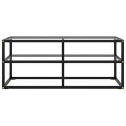 Berkfield Tv Cabinet Black With Tempered Glass 100X40X40 Cm - thumbnail 2