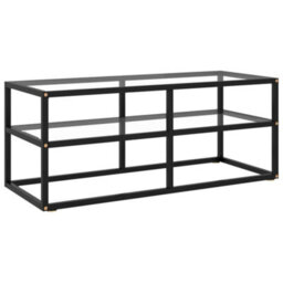 Berkfield Tv Cabinet Black With Tempered Glass 100X40X40 Cm