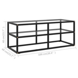 Berkfield Tv Cabinet Black With Tempered Glass 100X40X40 Cm - thumbnail 6